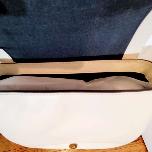 NWT-❤️-Sam Edelman-Cream-Leather Saddle Bag-Aged Gold Hardware - Picture 7 of 7